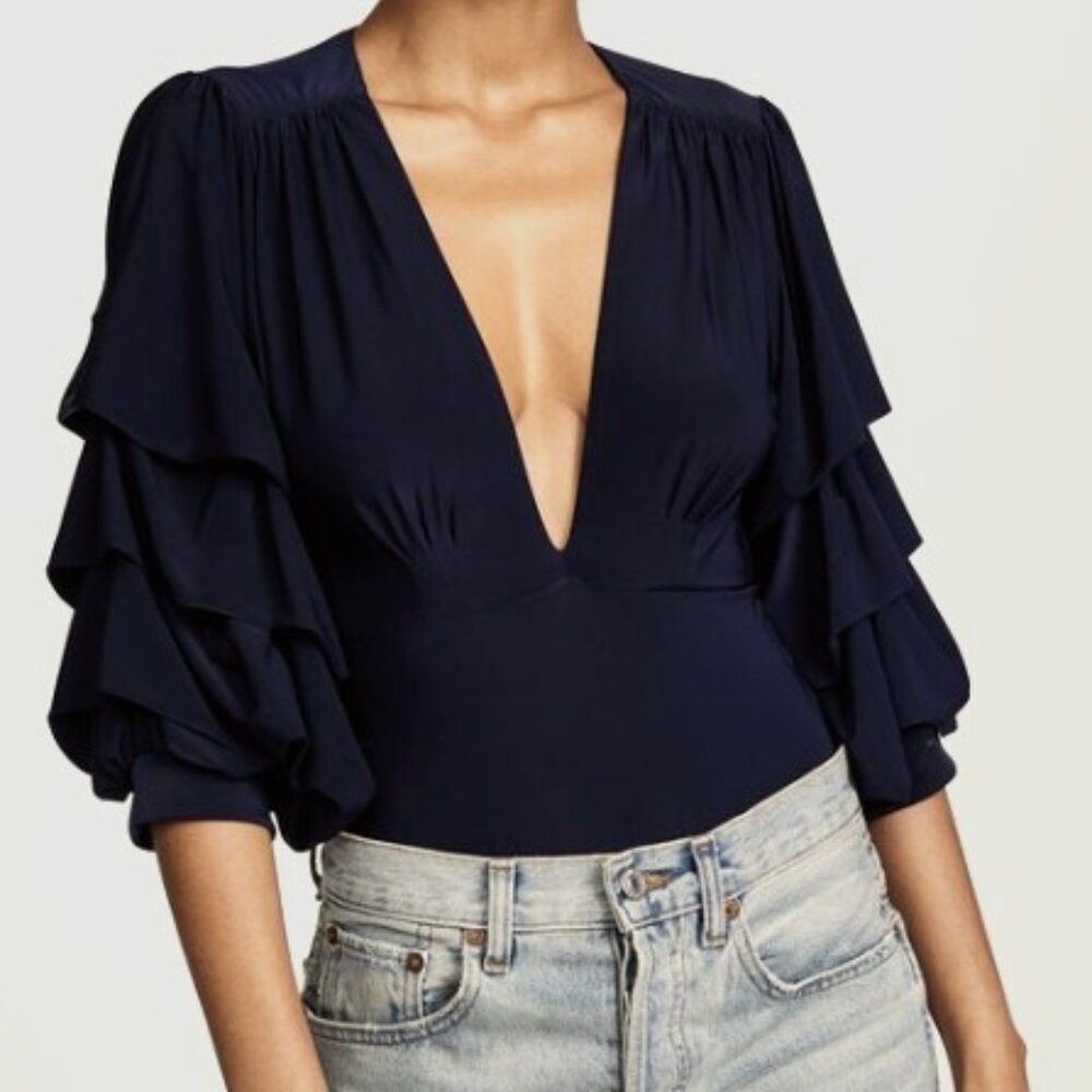 MISA Leona Black Bodysuit Size Small